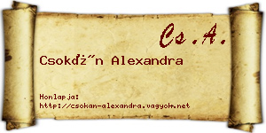 Csokán Alexandra névjegykártya
